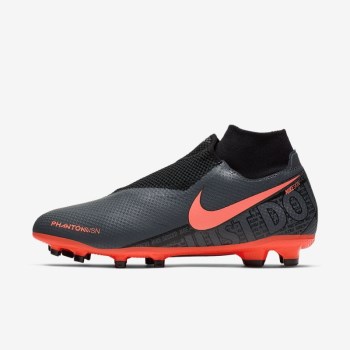 Nike Phantom Vision Pro Dynamic Fit FG - Női Focicipő - Sötét Szürke/Fekete/Világos Mangó